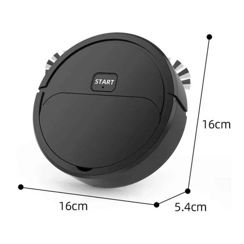 Robô de Limpeza Inteligente 2 em 1 Varrição e Aspiração USB